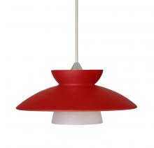 Besa Lighting RXP-271831-SN-L - Besa Pendant Trilo 7 Satin Nickel Red Matte 1x50W Halogen, 15Ft. Cord