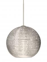 Besa Lighting RXP-4615GL-LED-SN-L - Besa Pendant Kristall 6 Satin Nickel Glitter 1x5W LED, 15Ft. Cord