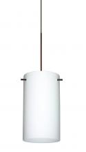 Besa Lighting X-440407-LED-BR-L - Besa Stilo 7 Pendant for Multiport Canopy Opal Matte Bronze 1x5W LED, 15Ft. Cord