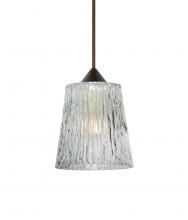 Besa Lighting X-512500-LED-BR-L - Besa Pendant For Multiport Canopy Nico 4 Bronze Clear Stone 1x5W LED, 15Ft. Cord