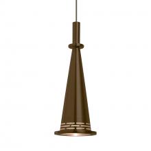 Besa Lighting X-PRINCECNBR-LED-BR - Besa, Prince Cord Pendant For Multiport Canopy, Bronze Cone, Bronze Finish, 1x9W LED