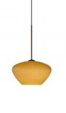 Besa Lighting XP-541080-BR - Besa Pendant Peri Bronze Amber Matte 1x50W Halogen