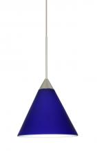 Besa Lighting XP-5121CM-SN - Besa Pendant Kani Satin Nickel Cobalt Blue Matte 1x50W Halogen