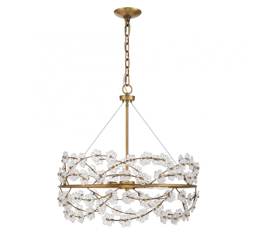 Camille 5-Light Chandelier in Warm Brass