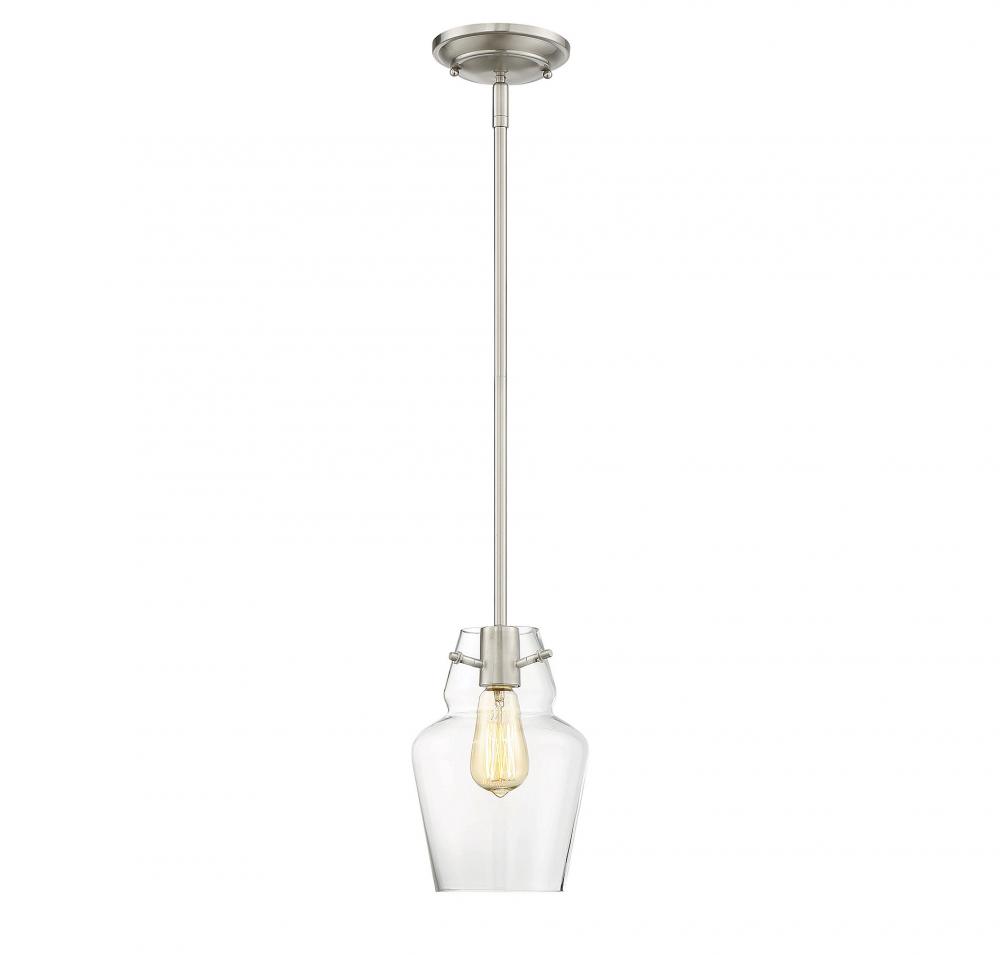 Vintage 1-Light Mini-Pendant in Satin Nickel