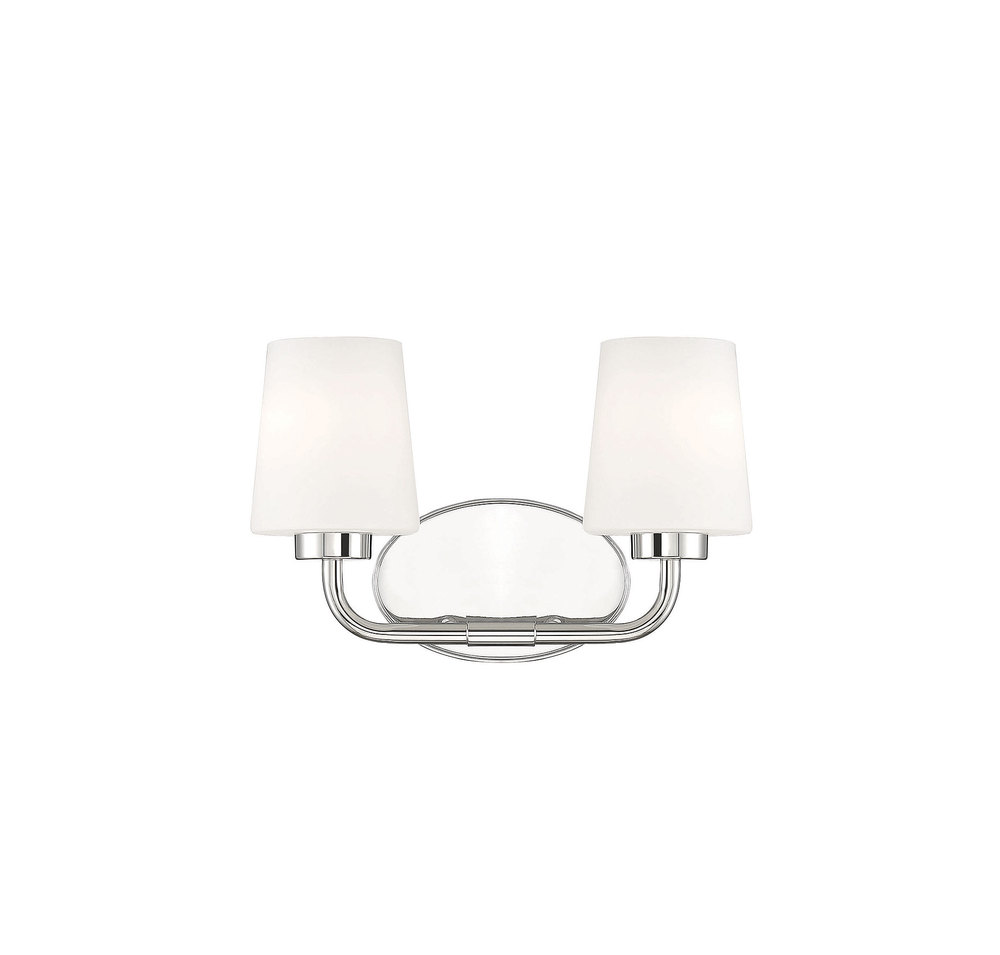 Capra 2-Light Bathroom Vanity Light in Polished Nickel