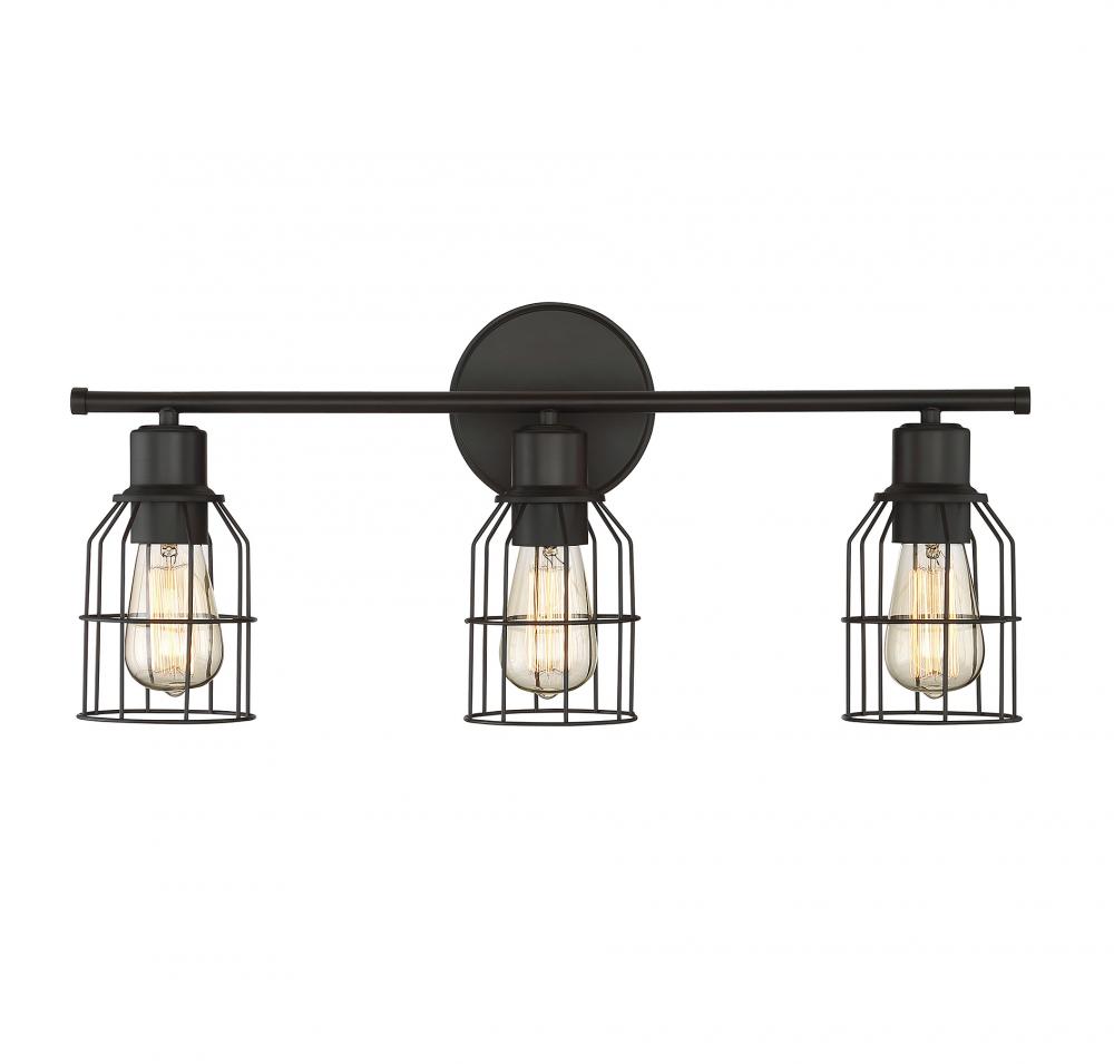 3-light Bathroom Vanity Light In Oil Rubbed Bronze