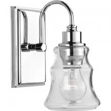 Progress P300137-015 - Litchfield Collection One-Light Polished Chrome Clear Glass Coastal Bath Vanity Light