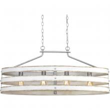 Progress P400097-141 - Gulliver Collection Four-Light Galvanized Finish Coastal Linear Chandelier Light