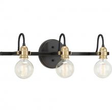 Progress P300191-020 - Axle Collection Three-Light Antique Bronze Vintage Style Bath Vanity Wall Light