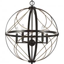 Progress P500287-020 - Brandywine Collection Five-Light Antique Bronze Farmhouse Pendant Light