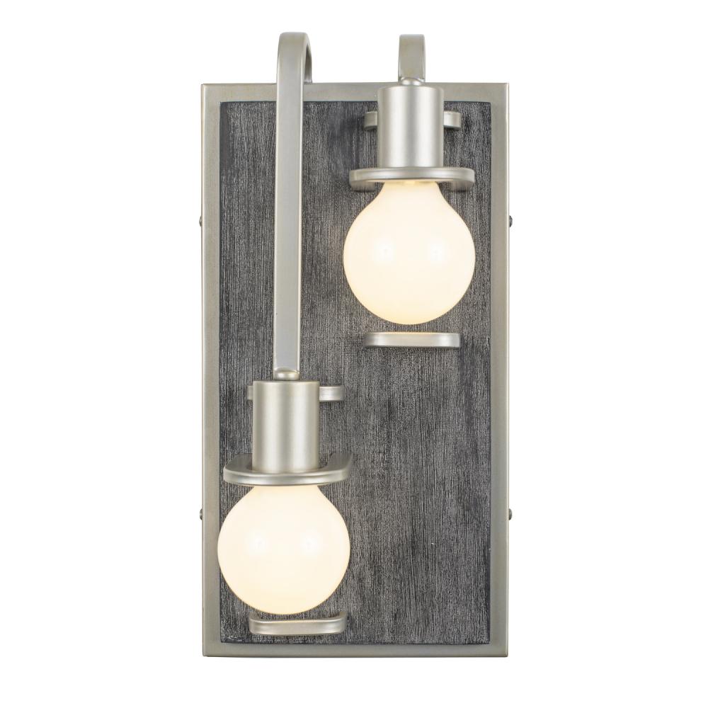 Lofty 2-Lt Left Sconce - Silverado/Gray Wood