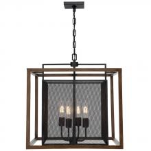 Varaluz 285P04DOBL - Rio Lobo 4-Lt Pendant - Dark Oak/Black