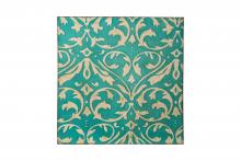 Varaluz 425A50 - Teal Damask Trefoil Wall Art - Distressed Teal/Ivory