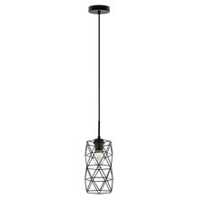 Eglo 202358A - 1x25W Mini Pendant w/ Matte Black Finish & Wire Cage Frame