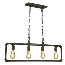 Eglo 202847A - 4x60W Linear Pendant w/ Matte Bronze Finish