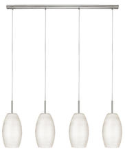 Eglo 88955A - 4x60W Multi Light Pendant w/ Matte Nickel Finish & White  Wiped Glass