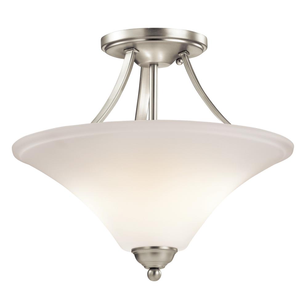 Keiran™ 2 Light Semi Flush with LED Bulbs Brushed Nickel