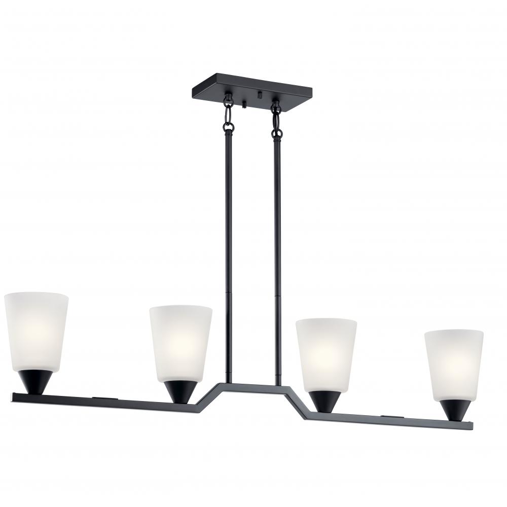 Skagos™ 4 Light Linear Chandelier Black