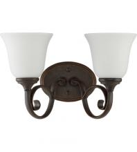 Craftmade 24202-MB-WG - Barrett Place 2 Light Vanity in Mocha Bronze (White Glass)