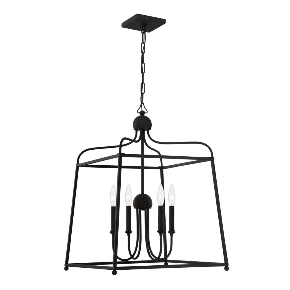 Libby Langdon Sylvan 4 Light Black Forged Chandelier