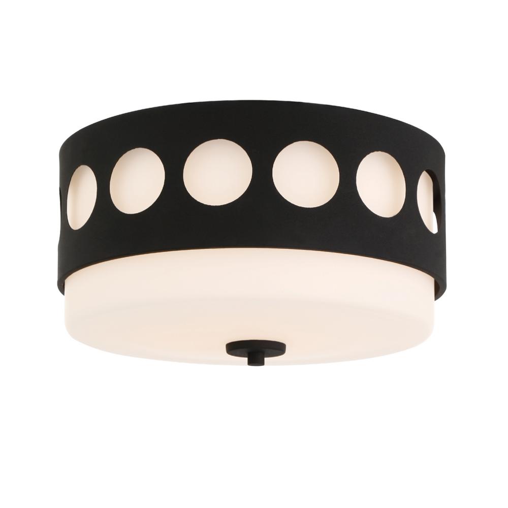 Kirby 2 Light Black Forged Flush Mount