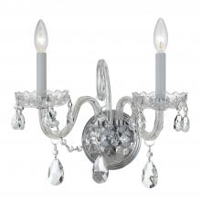 Crystorama 1032-CH-CL-MWP - Traditional Crystal 2 Light Hand Cut Crystal Polished Chrome Sconce