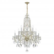 Crystorama 1110-PB-CL-MWP - Traditional Crystal 10 Light Hand Cut Crystal Polished Brass Chandelier