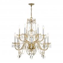 Crystorama 1135-PB-CL-MWP - Traditional Crystal 12 Light Hand Cut Crystal Polished Brass Chandelier