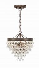 Crystorama 130-VZ - Calypso 3 Light Crystal Teardrop Vibrant Bronze Mini Chandelier