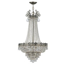 Crystorama 1487-HB-CL-MWP - Majestic 8 Light Hand Cut Crystal Historic Brass Chandelier