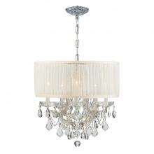Crystorama 4415-CH-SAW-CLM - Brentwood 6 Light Crystal Polished Chrome Drum Shade Chandelier