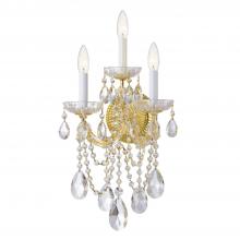 Crystorama 4423-GD-CL-MWP - Maria Theresa 3 Light Hand Cut Crystal Gold Sconce