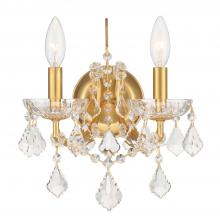 Crystorama 4452-GA-CL-MWP - Filmore 2 Light Hand Cut Crystal Antique Gold Sconce