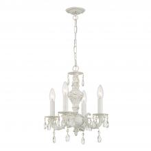 Crystorama 5024-AW-CL-MWP - Paris Market 4 Light Clear Crystal Antique White Mini Chandelier
