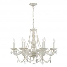 Crystorama 5026-AW-CL-SAQ - Paris Market 6 Light Spectra Crystal Antique White Chandelier