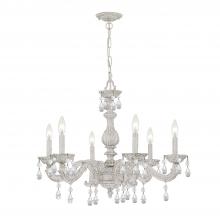Crystorama 5036-AW-CL-SAQ - Paris Market 6 Light Spectra Crystal Antique White Chandelier