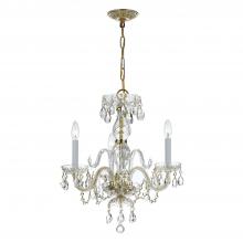 Crystorama 5044-PB-CL-MWP - Traditional Crystal 3 Light Clear Crystal Polished Brass Mini Chandelier
