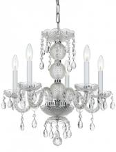 Crystorama 5095-CH-CL-MWP - Crystorama Traditional Crystal 5 Light Clear Crystal Chrome Mini Chandelier