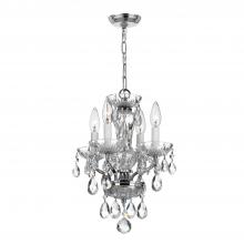 Crystorama 5534-CH-CL-MWP - Traditional Crystal 4 Light Hand Cut Crystal Polished Chrome Mini Chandelier