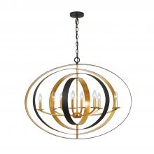 Crystorama 588-EB-GA - Luna 8 Light English Bronze + Antique Gold Oval Chandelier