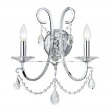Crystorama 6822-CH-CL-MWP - Othello 2 Light Polished Chrome Sconce