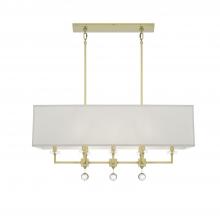 Crystorama 8109-AG - Paxton 8 Light Aged Brass Linear Chandelier