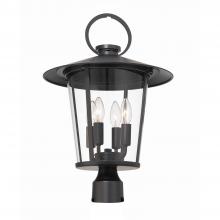 Crystorama AND-9209-CL-MK - Andover 4 Light Matte Black Outdoor Post