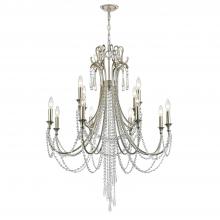 Crystorama ARC-1909-SA-CL-MWP - Arcadia 12 Light Antique Silver Chandelier