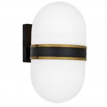 Crystorama CAP-8504-MK-TG - Brian Patrick Flynn for Crystorama Capsule 2 Light Matte Black + Textured Gold Outdoor Sconce
