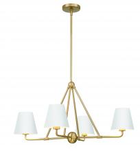 Crystorama XAV-B9304-VG-WH - Xavier 4 Light Vibrant Gold + White Chandelier