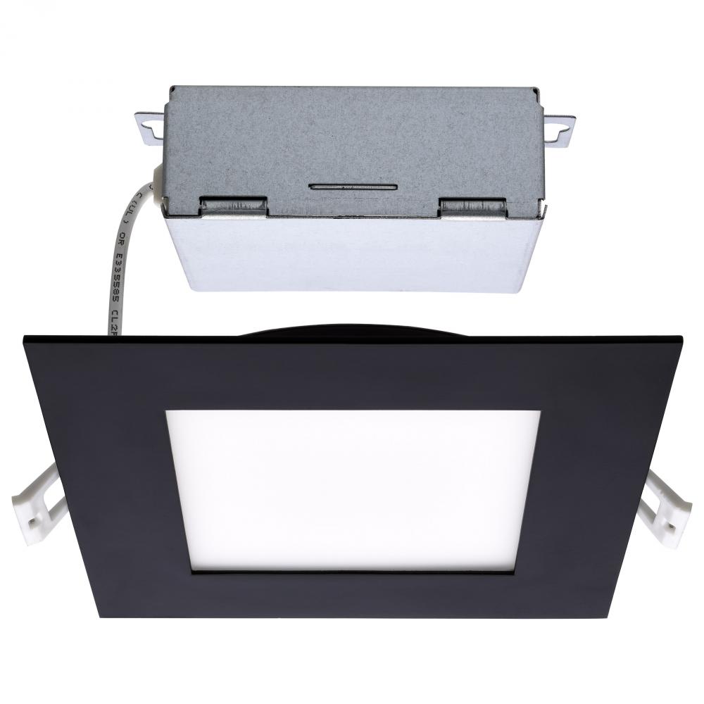 12 Watt; LED Direct Wire Downlight; Edge-lit; 6 inch; CCT Selectable; 120 volt; Dimmable; Square;