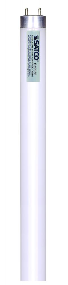 12 Watt T8 LED; Medium bi-pin base; 4000K; 50000 Average rated hours; 1800 Lumens; Type A; Ballast