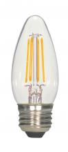 Satco Products Inc. S8609 - 4.5 Watt C11 LED; Clear; Medium base; 2700K; 470 Lumens; 120 Volt; Carded